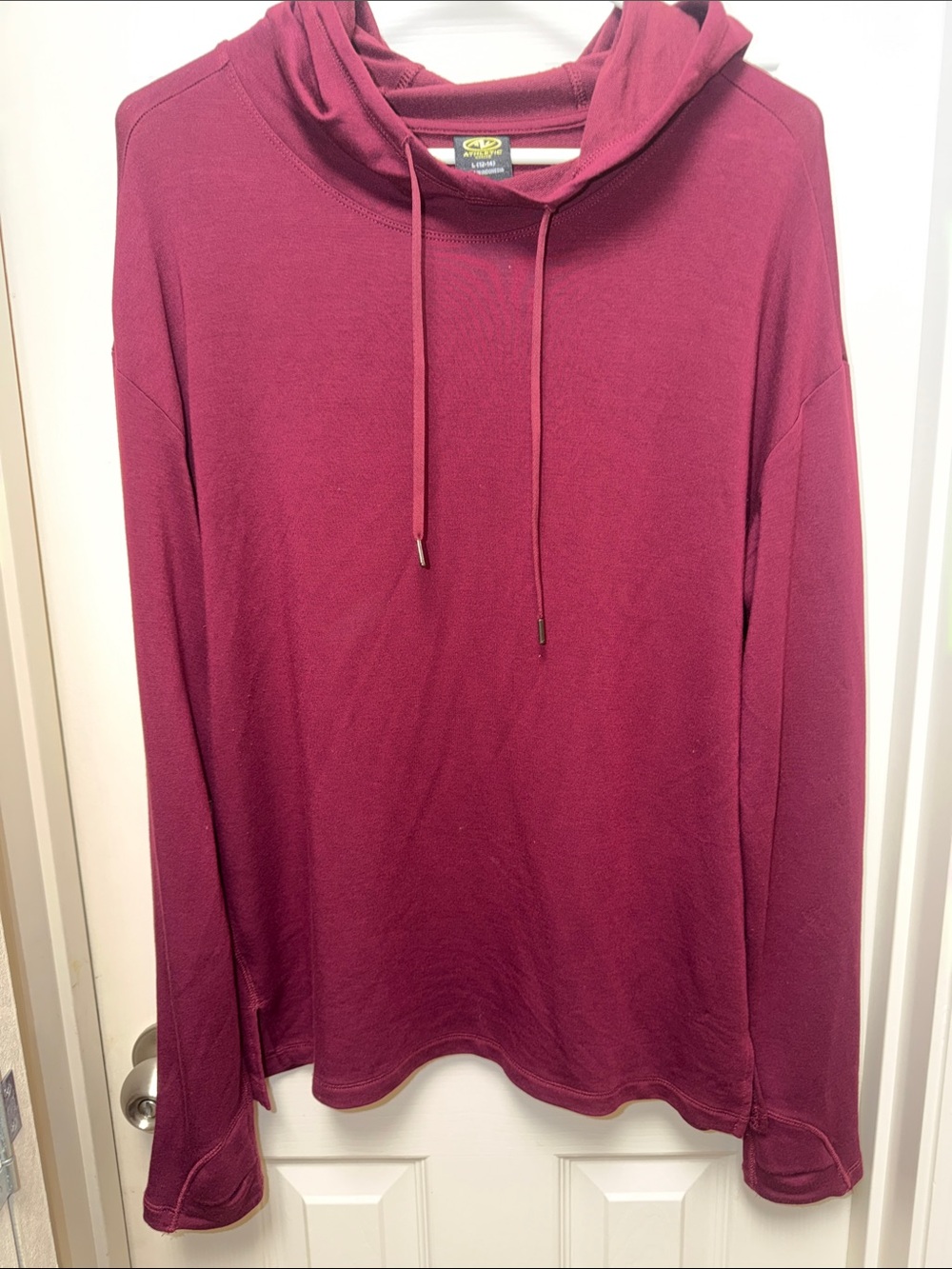 Athletic Works Wine Hooded Long-Sleeve Jersey